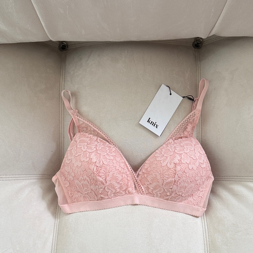 Knix Rose Water Lace Deep V Bralette